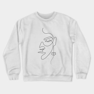 She's a Libra | One Line Drawing | One Line Art | Minimal | Minimalist Crewneck Sweatshirt